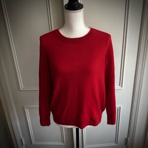 Nordstrom Red Crewneck Pullover Sweater 100% Cashmere